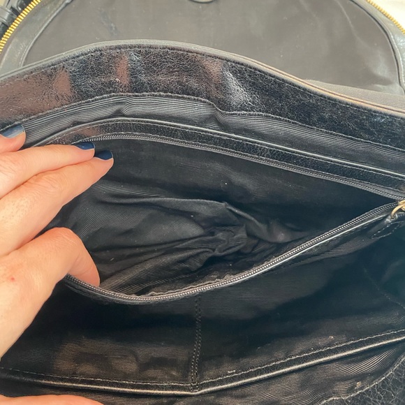 Badgley mischka cross body leather black satchel - Picture 5 of 16